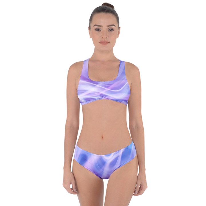 Abstract Graphic Design Background Criss Cross Bikini Set