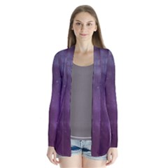 Abstract Purple Pattern Background Drape Collar Cardigan by Sapixe