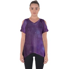 Abstract Purple Pattern Background Cut Out Side Drop Tee