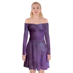 Abstract Purple Pattern Background Off Shoulder Skater Dress by Sapixe