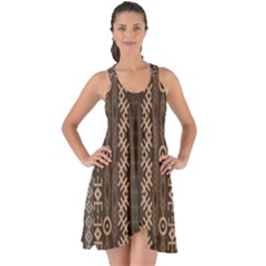 African Style Vector Pattern Show Some Back Chiffon Dress by Sapixe