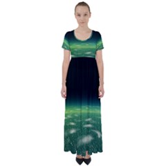 Alien Orbit High Waist Short Sleeve Maxi Dress