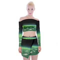 Alien Orbit Off Shoulder Top With Mini Skirt Set