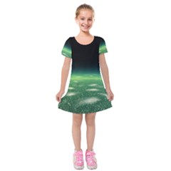 Alien Orbit Kids  Short Sleeve Velvet Dress