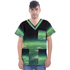 Alien Orbit Men s V-neck Scrub Top