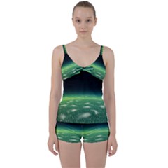 Alien Orbit Tie Front Two Piece Tankini