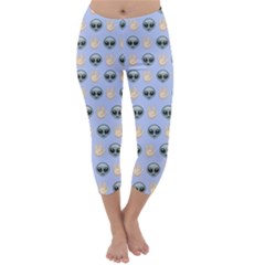 Alien Pattern Capri Winter Leggings  by Sapixe