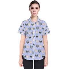 Alien Pattern Women s Short Sleeve Shirt