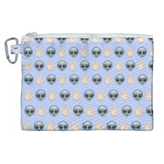 Alien Pattern Canvas Cosmetic Bag (xl) by Sapixe