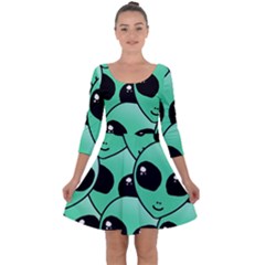 Alien Quarter Sleeve Skater Dress by Sapixe