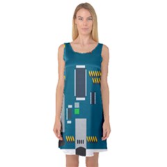 Amphisbaena Two Platform Dtn Node Vector File Sleeveless Satin Nightdress by Sapixe