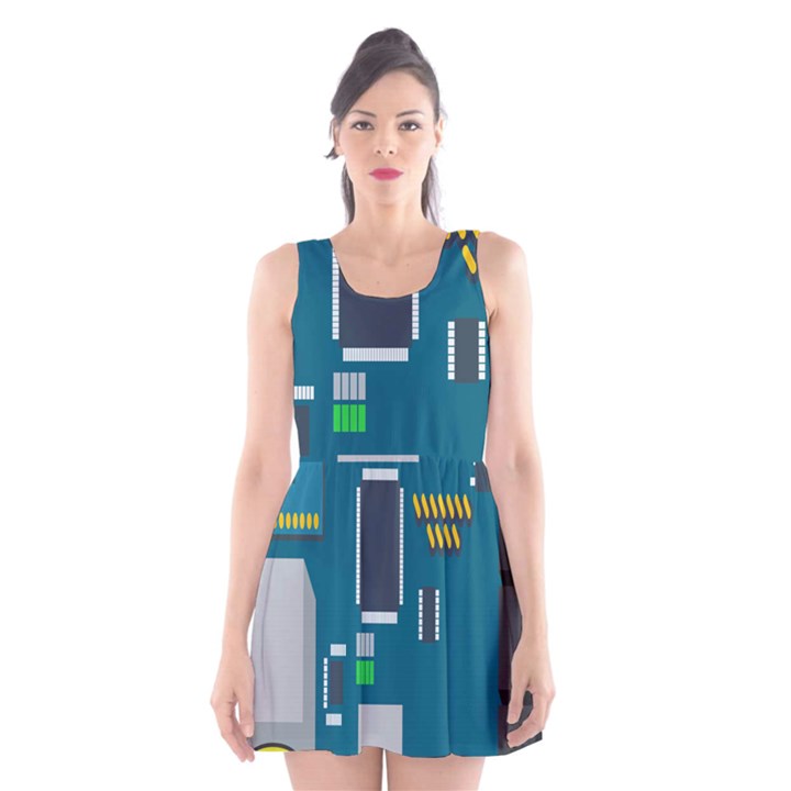 Amphisbaena Two Platform Dtn Node Vector File Scoop Neck Skater Dress