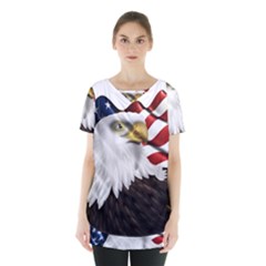 American Eagle Flag Sticker Symbol Of The Americans Skirt Hem Sports Top