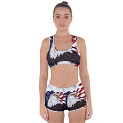 American Eagle Flag Sticker Symbol Of The Americans Racerback Boyleg Bikini Set by Sapixe