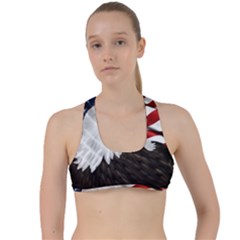 American Eagle Flag Sticker Symbol Of The Americans Criss Cross Racerback Sports Bra by Sapixe