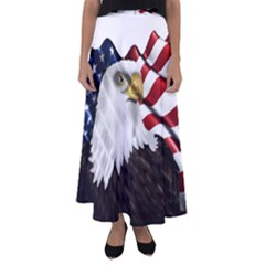 American Eagle Flag Sticker Symbol Of The Americans Flared Maxi Skirt by Sapixe