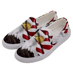 American Eagle Flag Sticker Symbol Of The Americans Men s Canvas Slip Ons by Sapixe