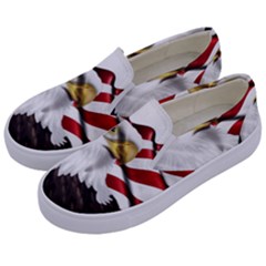 American Eagle Flag Sticker Symbol Of The Americans Kids  Canvas Slip Ons by Sapixe