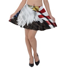 American Eagle Flag Sticker Symbol Of The Americans Velvet Skater Skirt