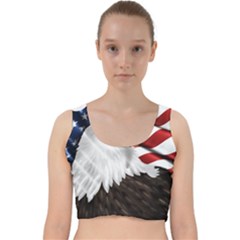 American Eagle Flag Sticker Symbol Of The Americans Velvet Racer Back Crop Top