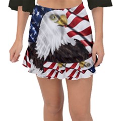 American Eagle Flag Sticker Symbol Of The Americans Fishtail Mini Chiffon Skirt by Sapixe