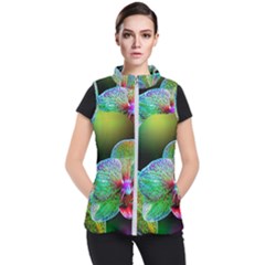 Alien Orchids Floral Art Photograph Women s Puffer Vest