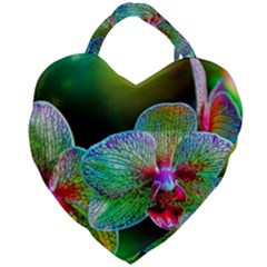 Alien Orchids Floral Art Photograph Giant Heart Shaped Tote