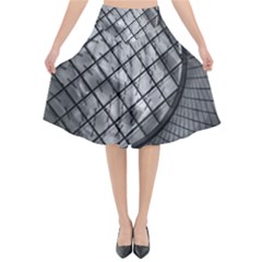 Architecture Roof Structure Modern Flared Midi Skirt by Sapixe