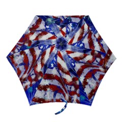 American Flag Red White Blue Fireworks Stars Independence Day Mini Folding Umbrellas by Sapixe