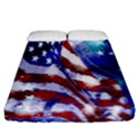 American Flag Red White Blue Fireworks Stars Independence Day Fitted Sheet (California King Size) View1