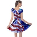 American Flag Red White Blue Fireworks Stars Independence Day Cap Sleeve Dress View2