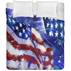 American Flag Red White Blue Fireworks Stars Independence Day Duvet Cover Double Side (california King Size) by Sapixe