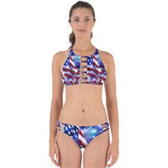 American Flag Red White Blue Fireworks Stars Independence Day Perfectly Cut Out Bikini Set by Sapixe