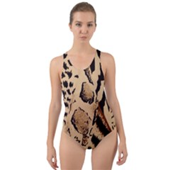 Animal Fabric Patterns Cut-out Back One Piece Swimsuit