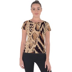 Animal Fabric Patterns Short Sleeve Sports Top 