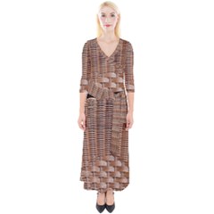 Armchair Folder Canework Braiding Quarter Sleeve Wrap Maxi Dress