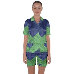 Arrow Texture Background Pattern Satin Short Sleeve Pyjamas Set by Sapixe