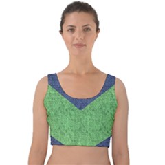 Arrow Texture Background Pattern Velvet Crop Top by Sapixe