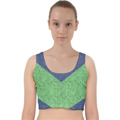 Arrow Texture Background Pattern Velvet Racer Back Crop Top by Sapixe