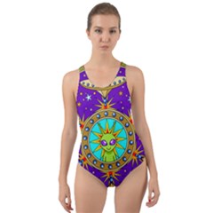 Alien Mandala Cut-out Back One Piece Swimsuit