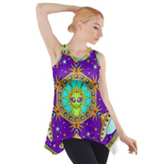 Alien Mandala Side Drop Tank Tunic by Sapixe