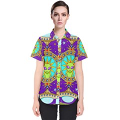 Alien Mandala Women s Short Sleeve Shirt