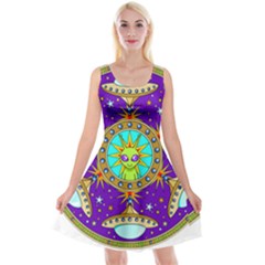 Alien Mandala Reversible Velvet Sleeveless Dress by Sapixe