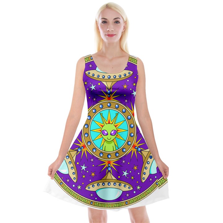 Alien Mandala Reversible Velvet Sleeveless Dress