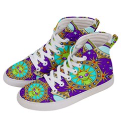 Alien Mandala Women s Hi-top Skate Sneakers