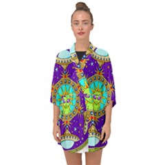 Alien Mandala Half Sleeve Chiffon Kimono