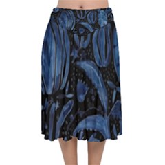 Art And Light Dorothy Velvet Flared Midi Skirt by Sapixe