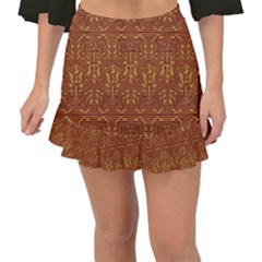 Art Abstract Pattern Fishtail Mini Chiffon Skirt