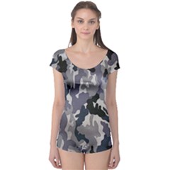 Army Camo Pattern Boyleg Leotard 