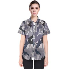 Army Camo Pattern Women s Short Sleeve Shirt